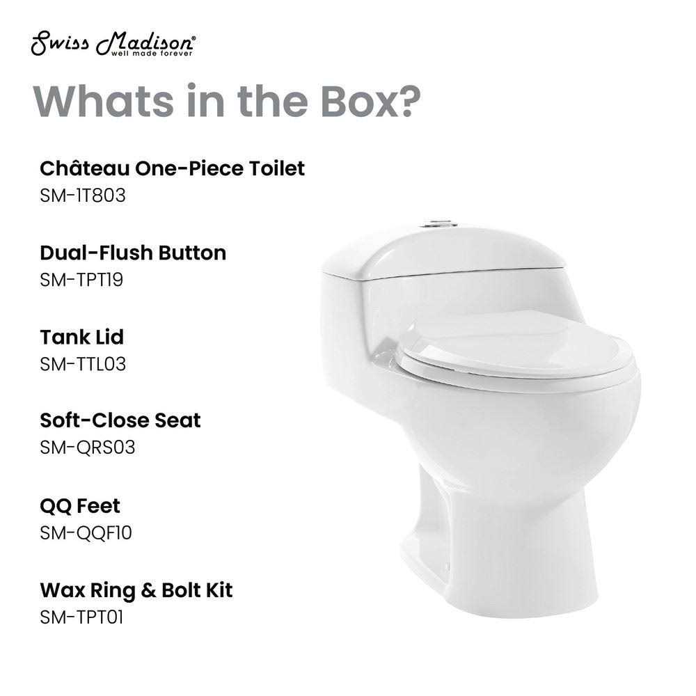 Swiss Madison SM-1T803 Chateau One Piece Elongated Toilet Dual Flush 0.8/1.28 GPF - Image 5