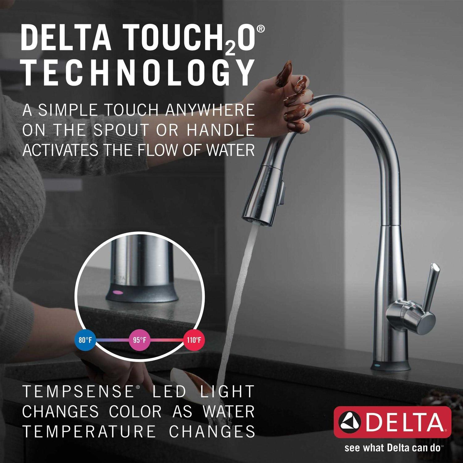 Delta Essa Single Handle Pull-Down Kitchen Faucet with Touch2O Technology - Image 4