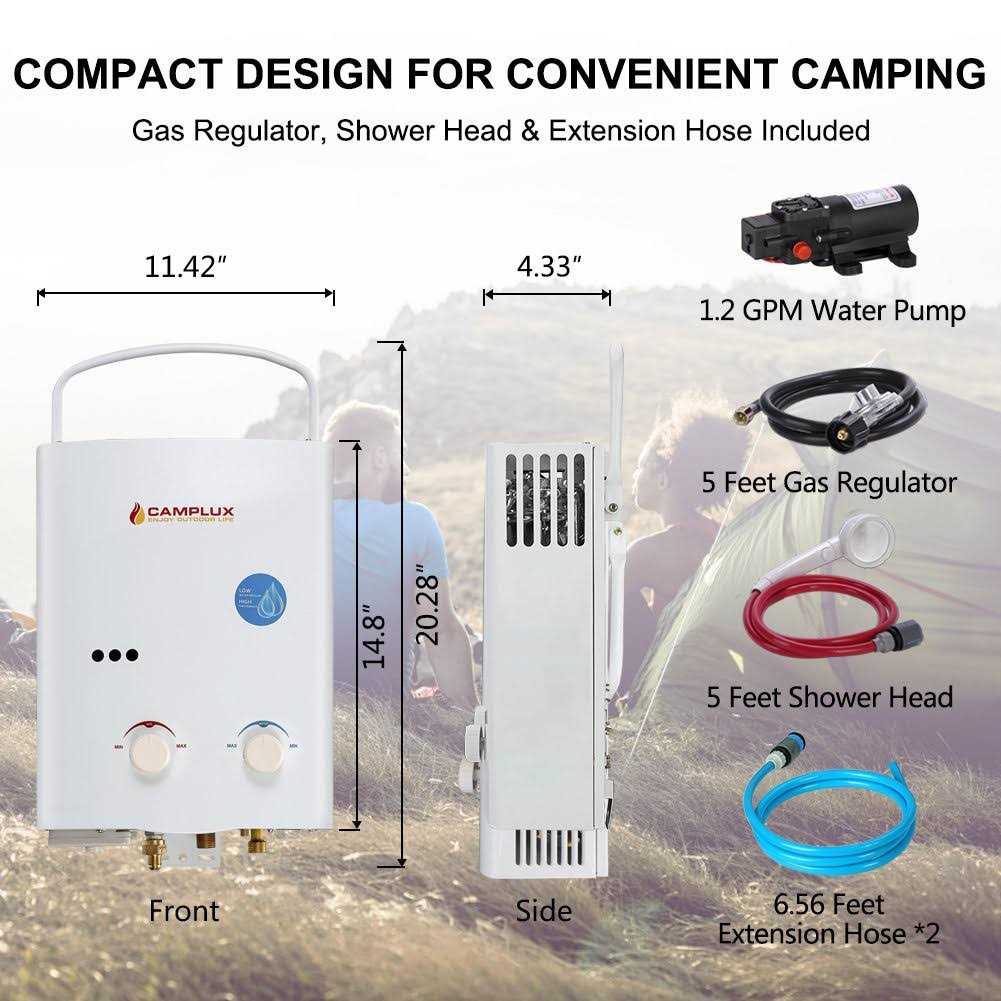 Camplux 5L 1.32 GPM Outdoor Portable Propane Tankless Water Heater AY132 - Image 4