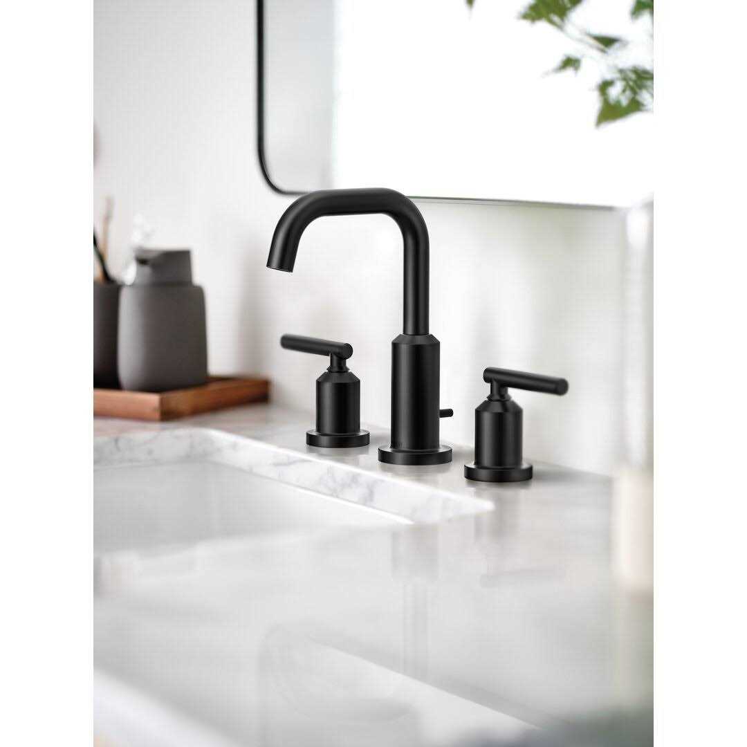 Moen T6142BL Gibson Matte Black Two-Handle Bathroom Faucet