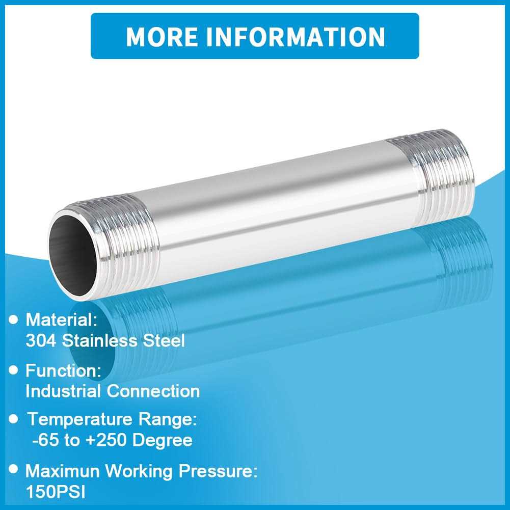 Quickun 304 Stainless Steel Nipple Pipe Fitting NPT x - Image 3