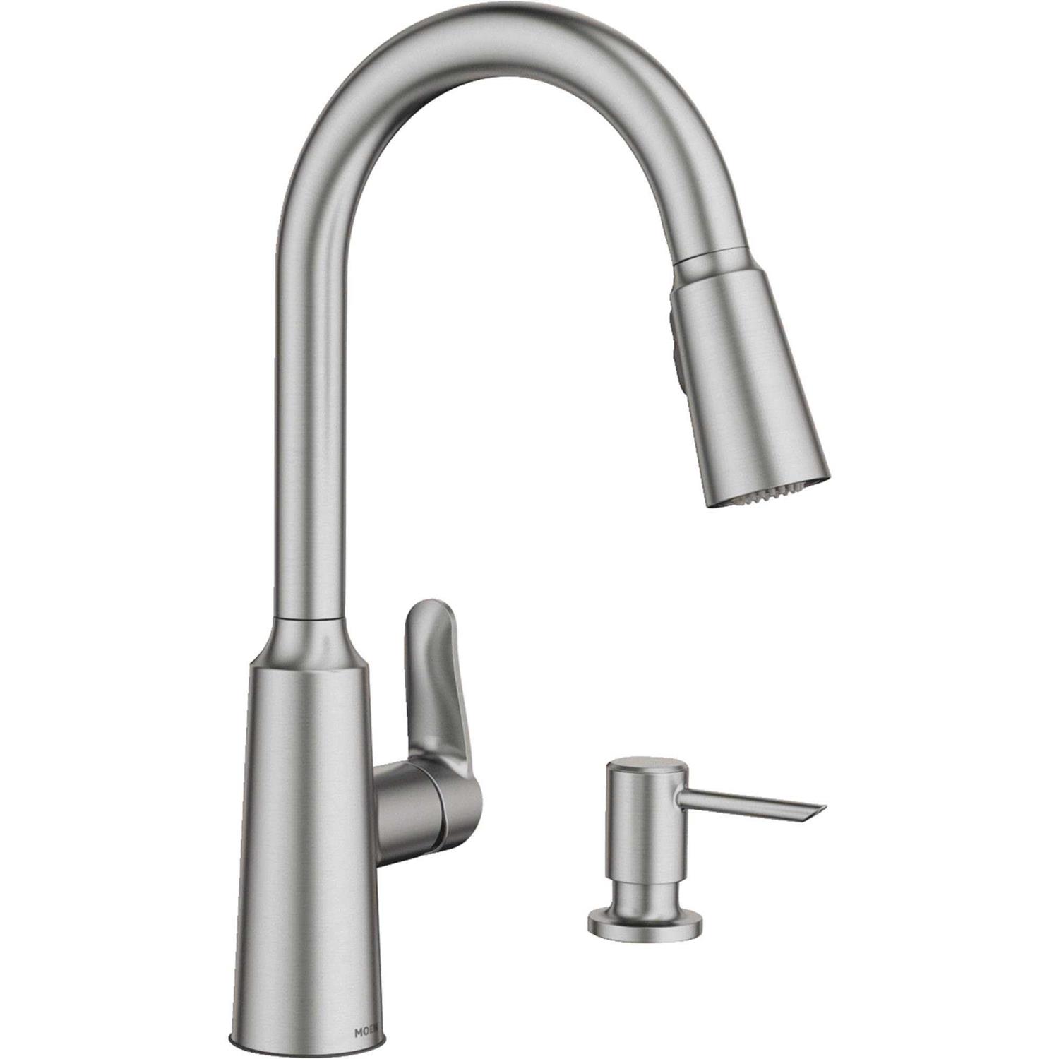 Moen Edwyn One Handle Stainless Steel Pull-Down Kitchen Faucet
