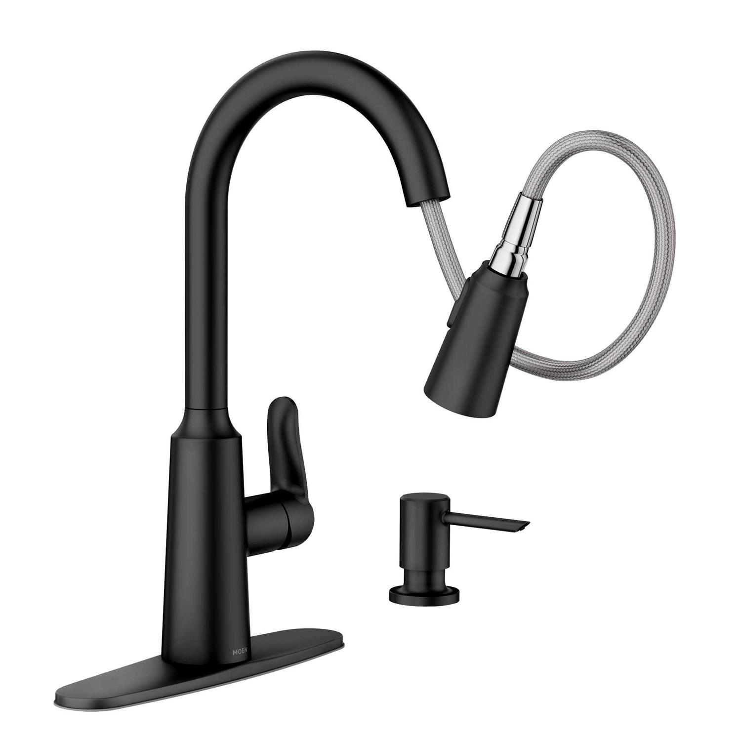 Moen Edwyn One Handle Stainless Steel Pull-Down Kitchen Faucet - Image 3