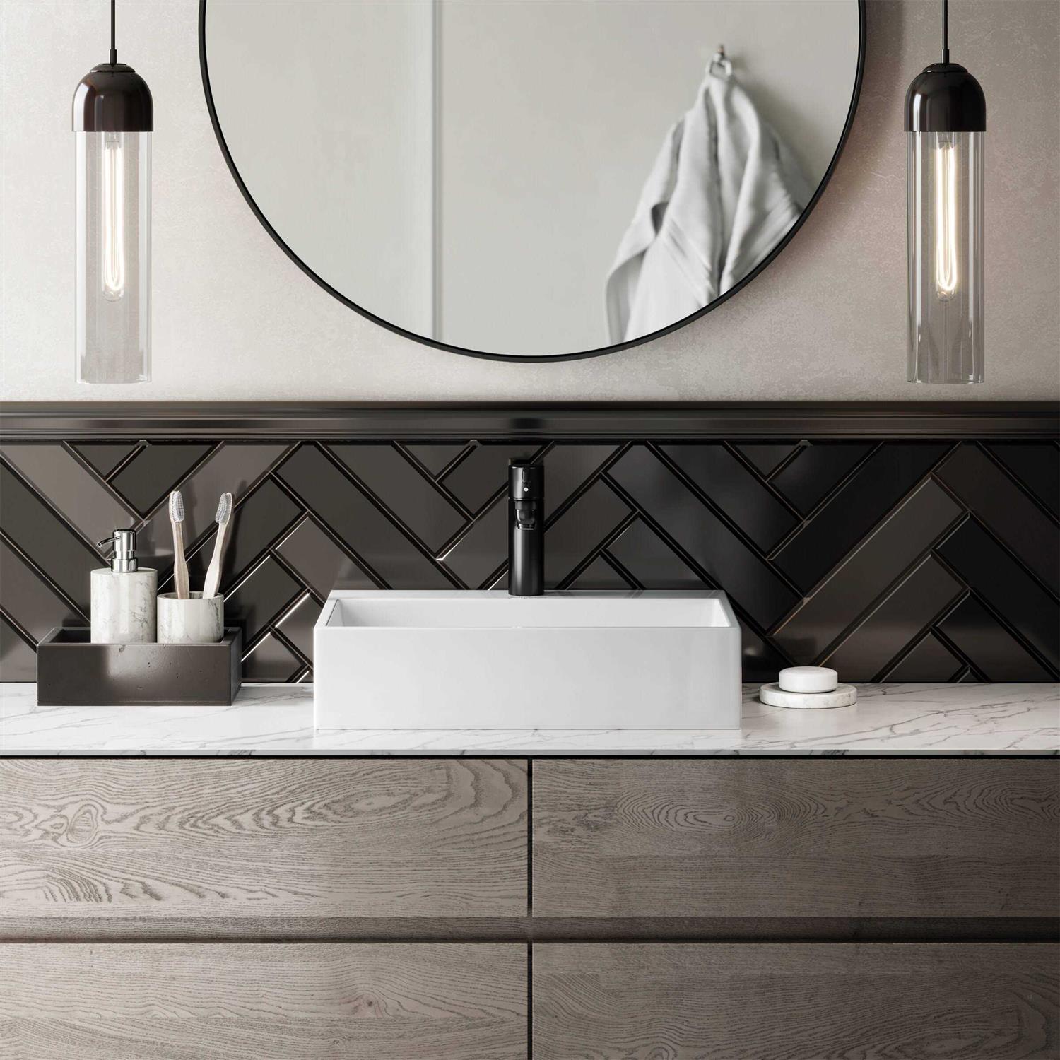 Swiss Madison Claire 20 Rectangle Ceramic Vessel Sink - Image 3