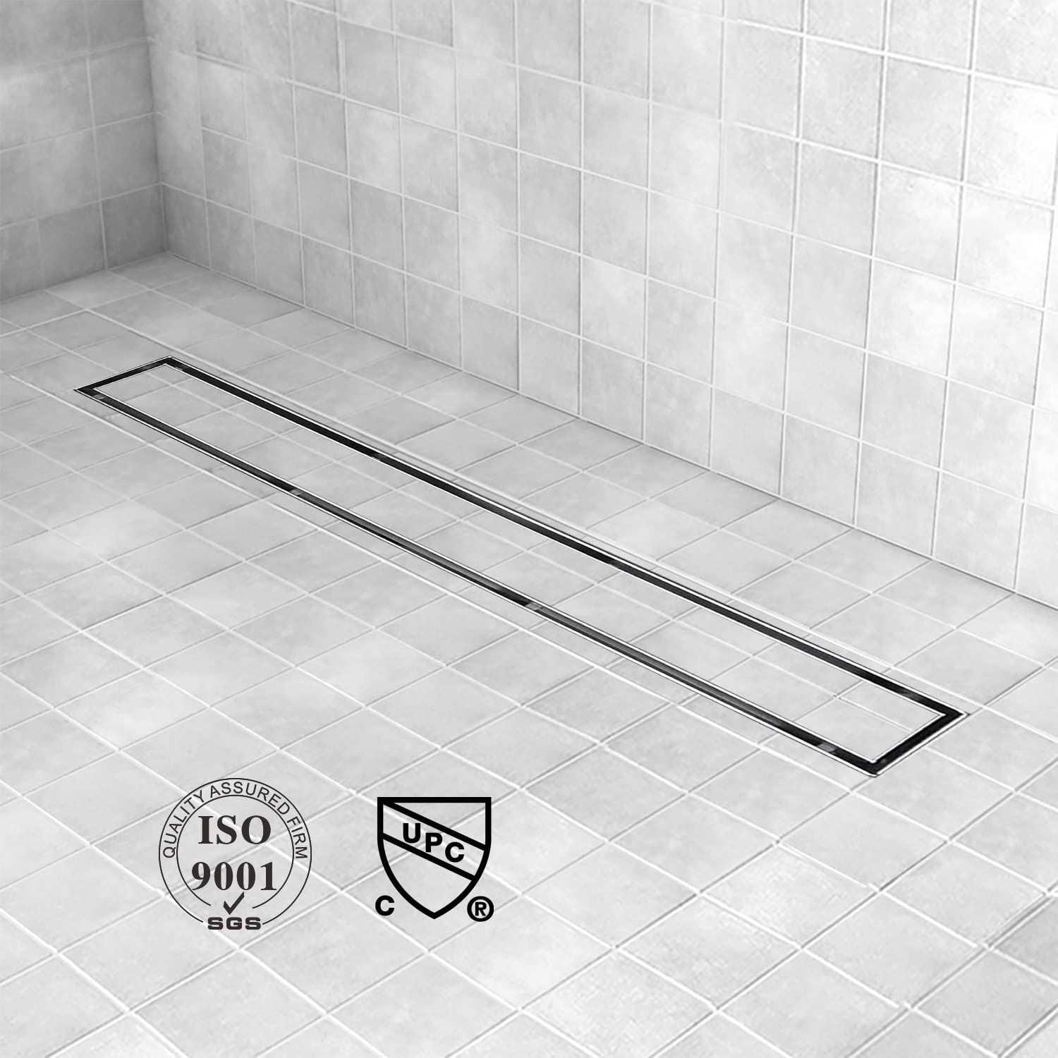 Elefloom Linear Shower Drain Shower Drain with 2-in-1 Tile Insert Cover - Image 4