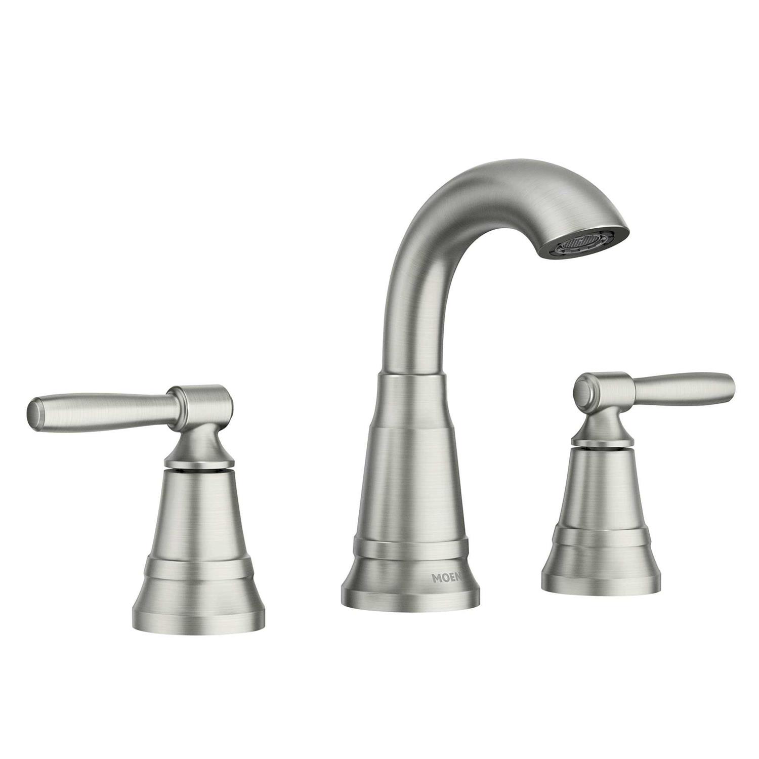 Moen 84972SRN Halle Widespread Bathroom Faucet with Drain Assembly