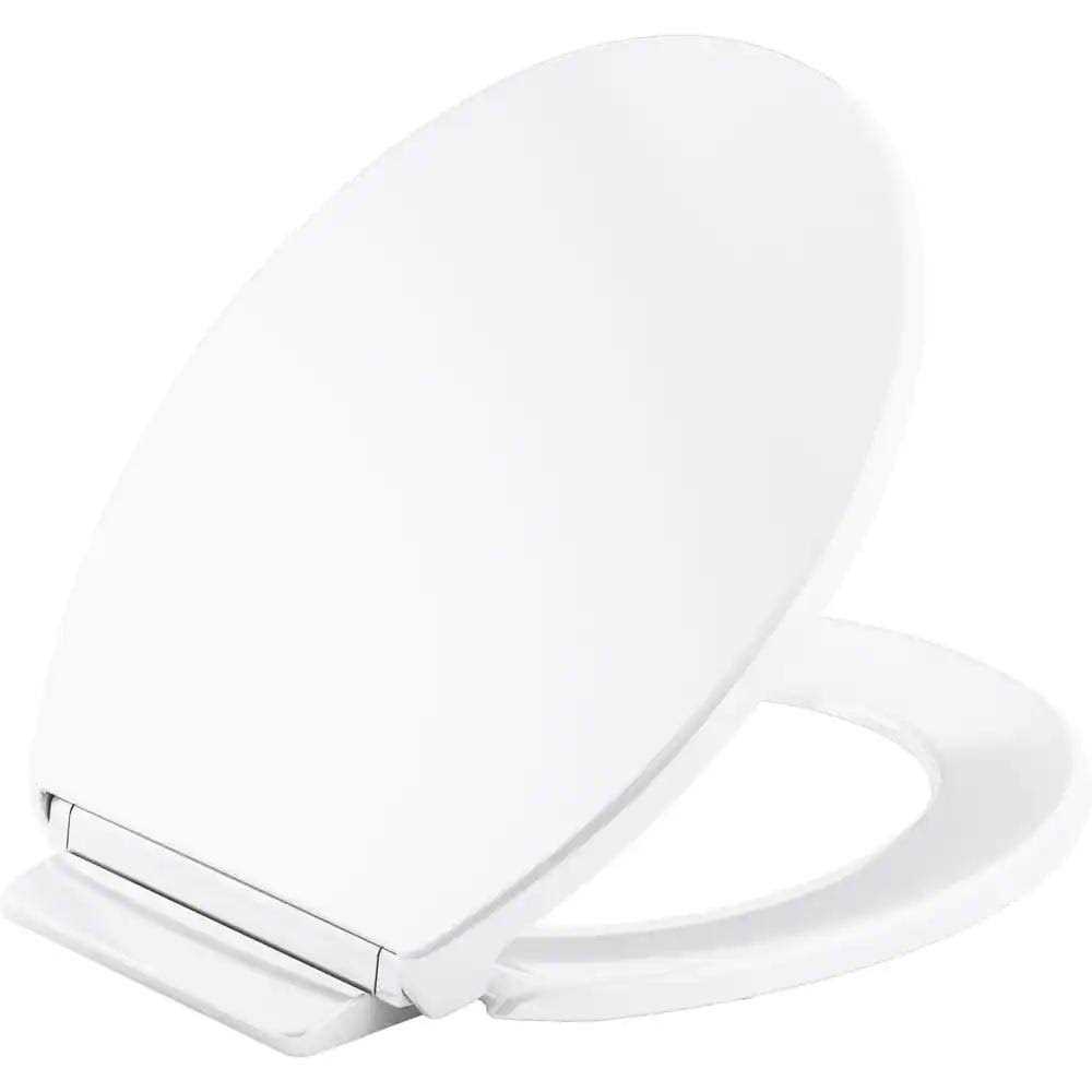 KOHLER Highline Quiet-Close Round Closed Front Toilet Seat in White