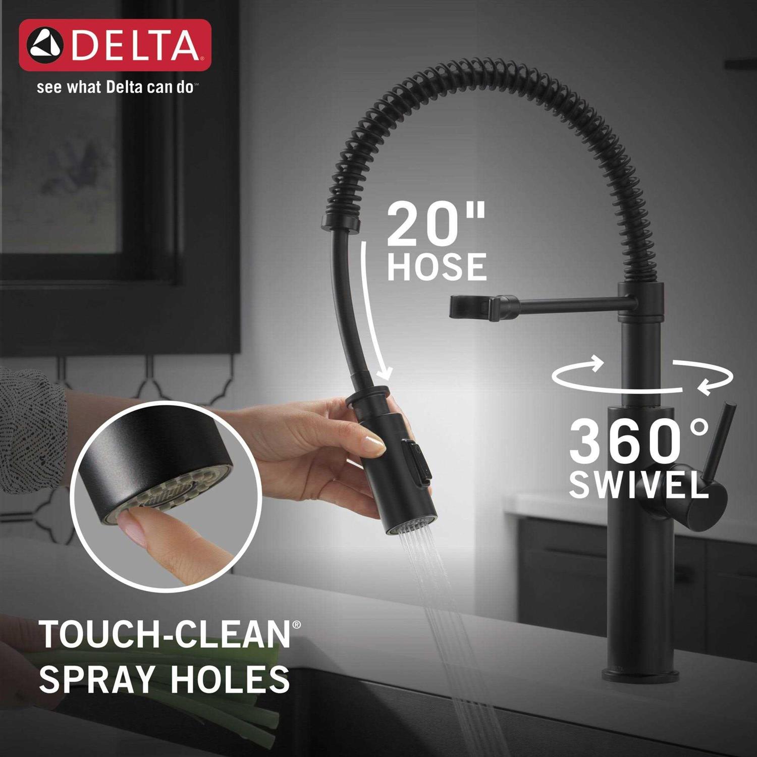 Delta Antoni Single-Handle Pull-Down Spring Kitchen Faucet - Image 3