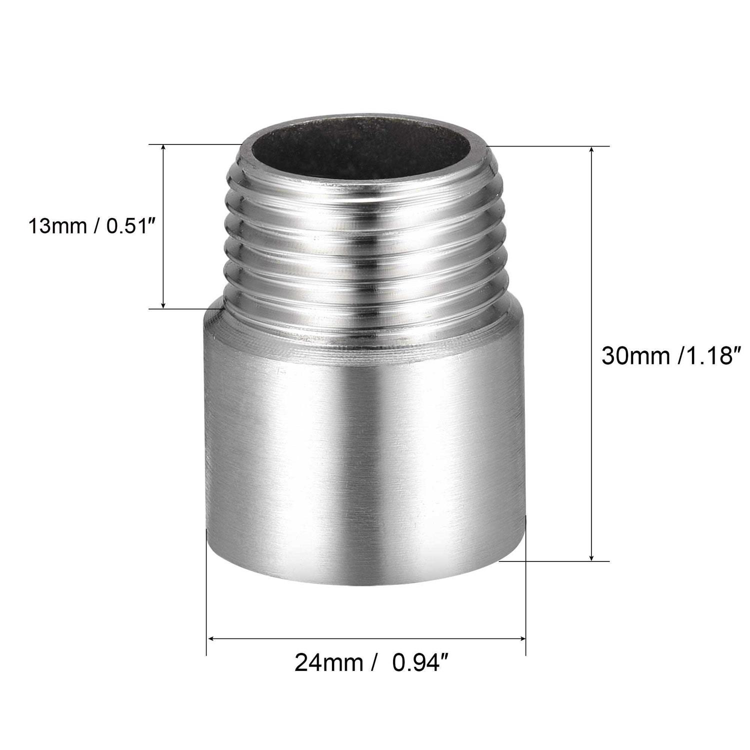 Uxcell 2pcs Cast Pipe Fitting Coupler Shower Head Extension Arm 1/2pt Male to Female - Image 5