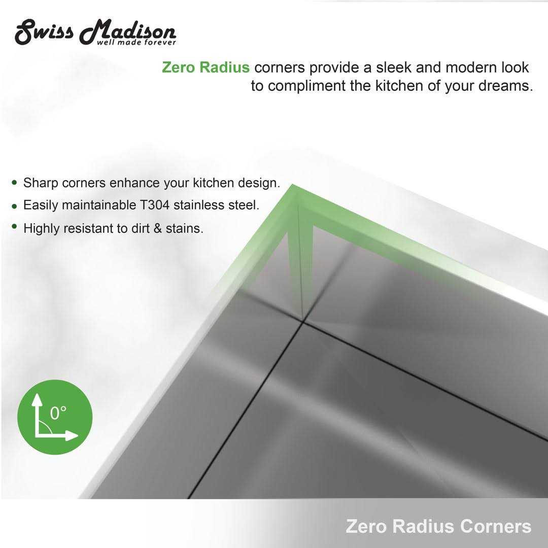 Swiss Madison Tourner 30 x 21 Stainless Steel Single Basin - Image 3