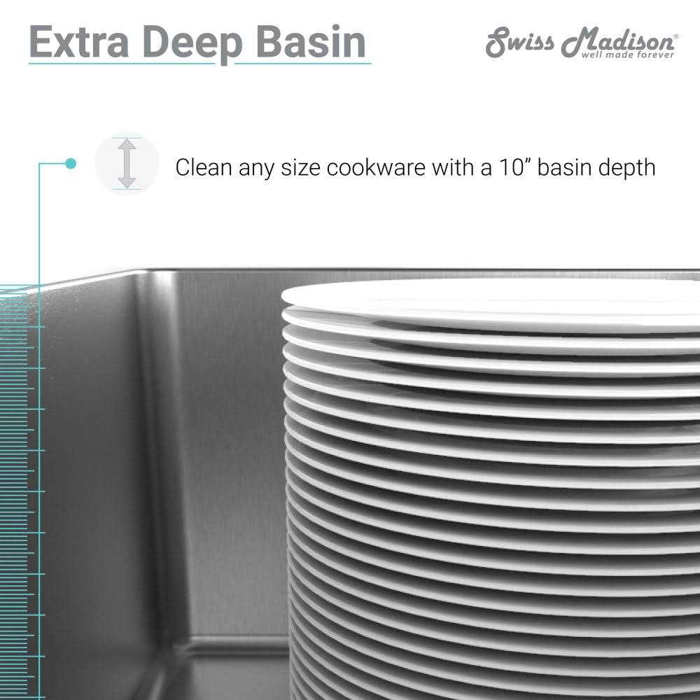 Swiss Madison Tourner 30 x 21 Stainless Steel Single Basin - Image 5