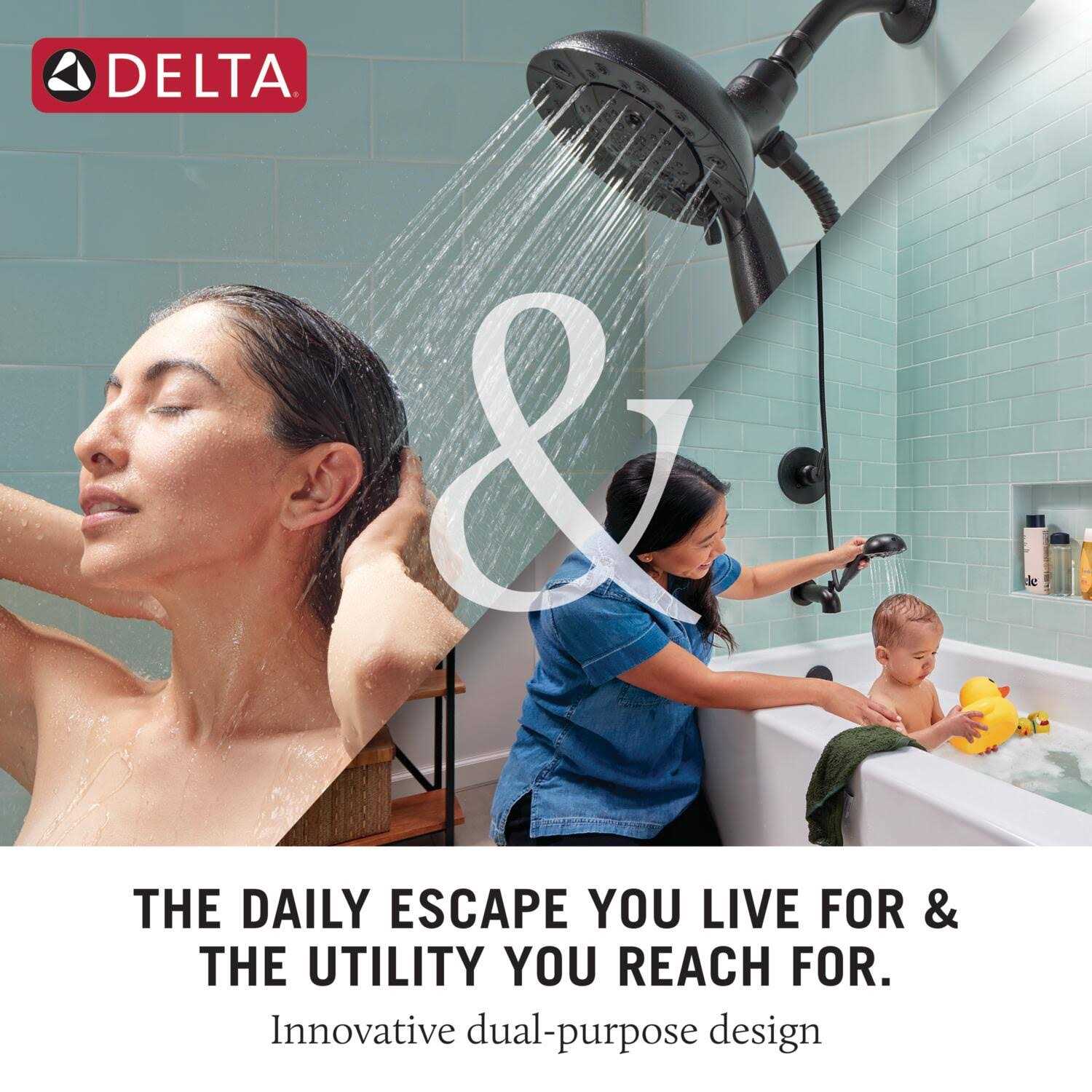 Delta In2ition Satin Nickel 4-Spray Dual Shower Head 2.5-GPM Rubber - Image 4