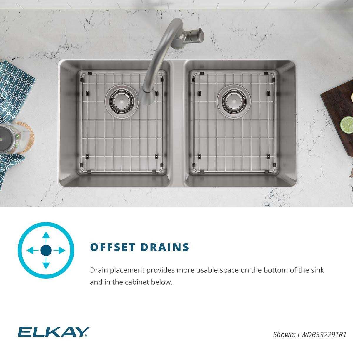 Elkay Greenwood Dual-mount 33-in x 22-in Satin Stainless Steel Double Equal Bowl 1-Hole Kitchen Sink - Image 5