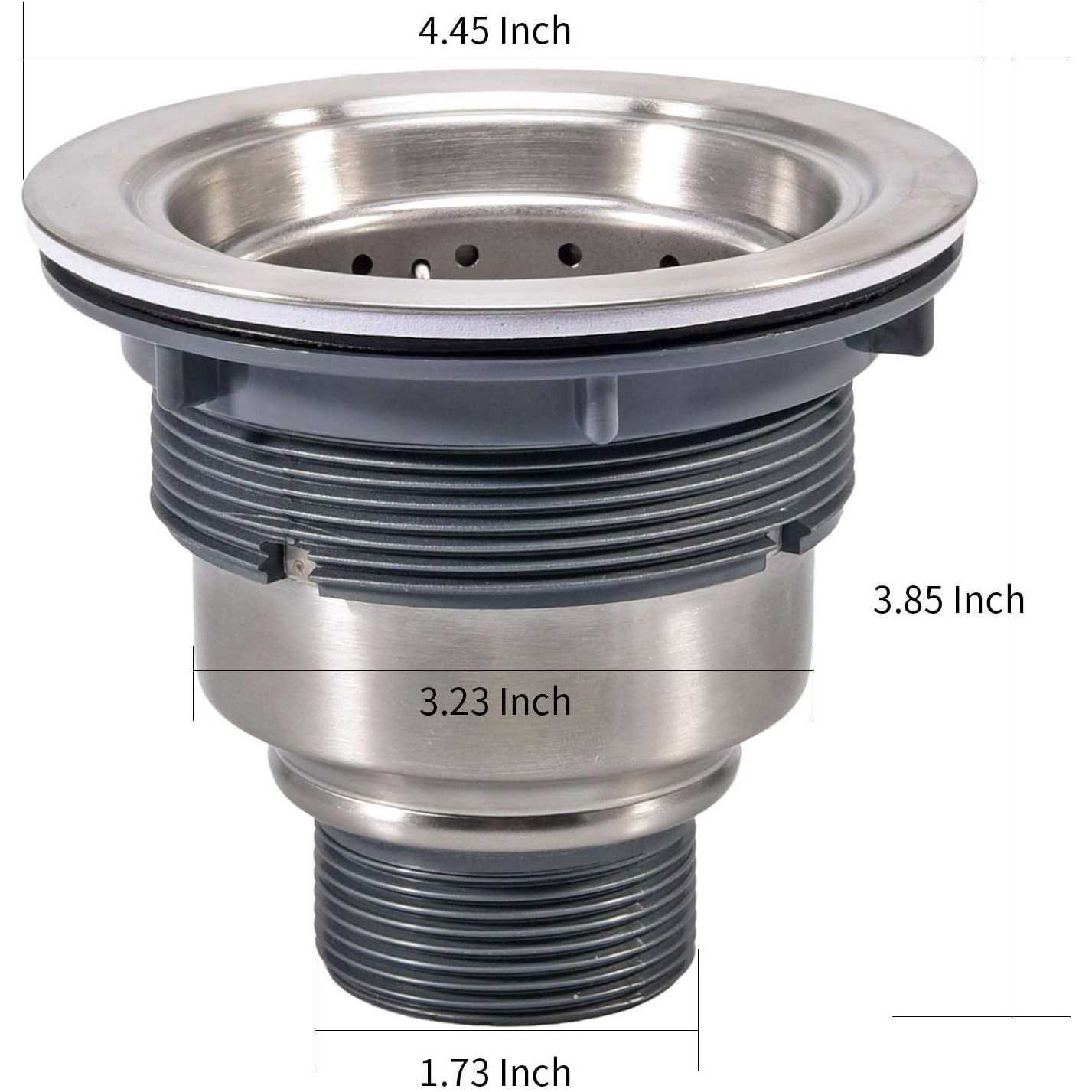 Kone 3-1/2 Inch Sink Drain Assembly Kit Removable Deep Sink Strainer Basket with Sink Stopper/Sealing Lid for Home - Image 3