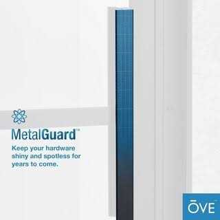 Ove Decors Milano 48 in. x 78.75 in. Framed Fixed Shower Door in Black with Handle - Image 3