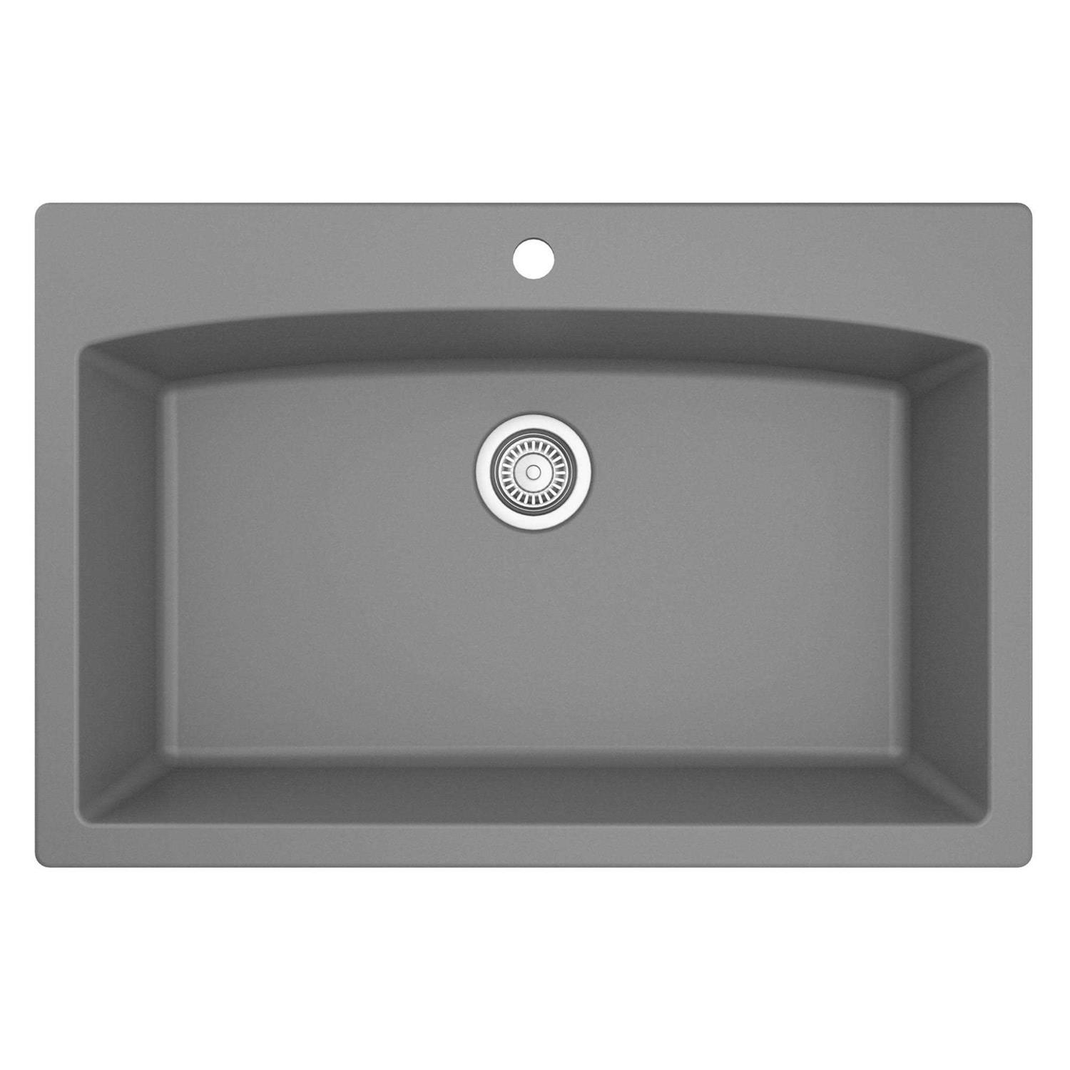 Karran QT-712 Drop-In Quartz Composite 33 In. 1-Hole Single Bowl Kitchen Sink