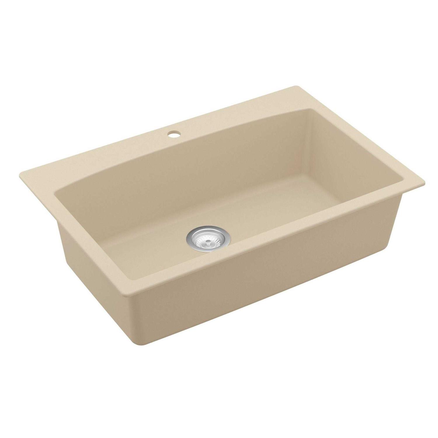 Karran QT-712 Drop-In Quartz Composite 33 In. 1-Hole Single Bowl Kitchen Sink - Image 2
