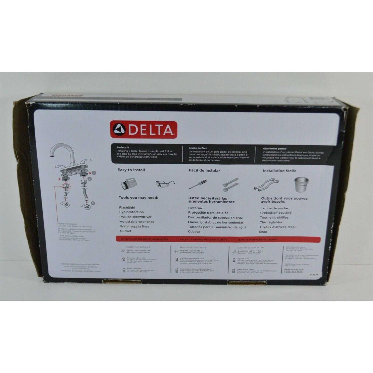 Delta Lorain Chrome 2-Handle High-Arc Kitchen Faucet - Image 3