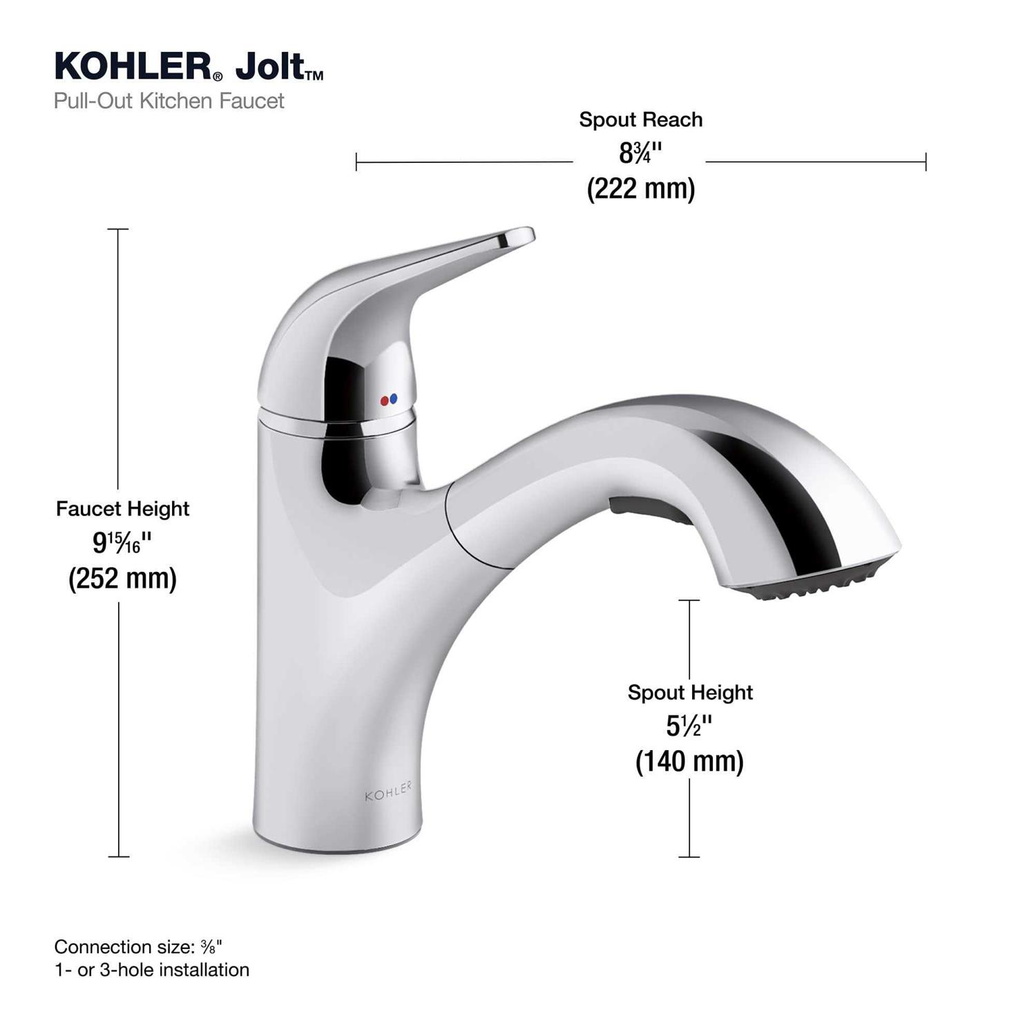 Kohler Jolt Pull-Out Single-Handle Kitchen Sink Faucet - Image 5