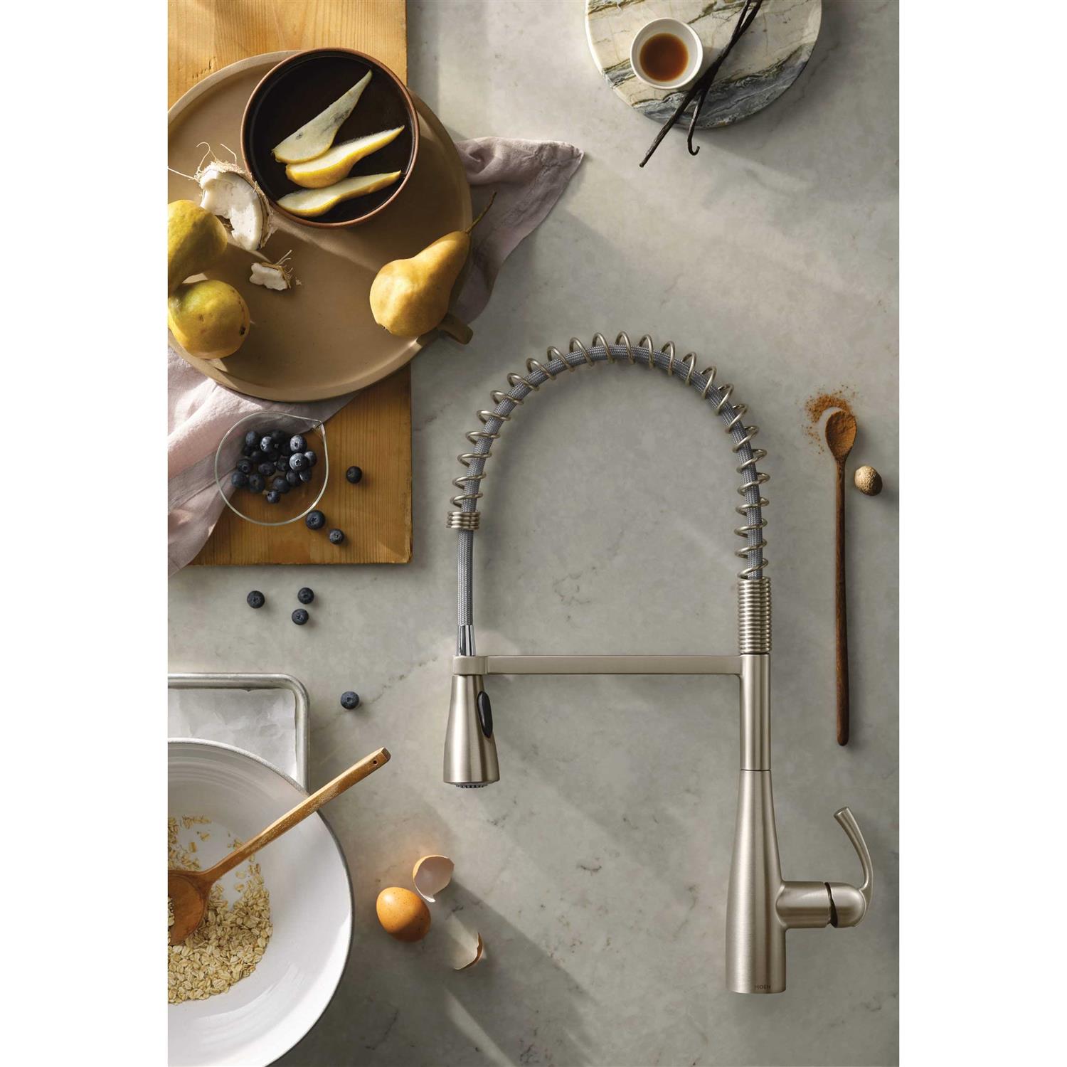 Moen 87814SRS Essie Spring Single-Handle Pull-Down Sprayer Kitchen Faucet with PowerClean in Spot Resist Stainless - Image 5