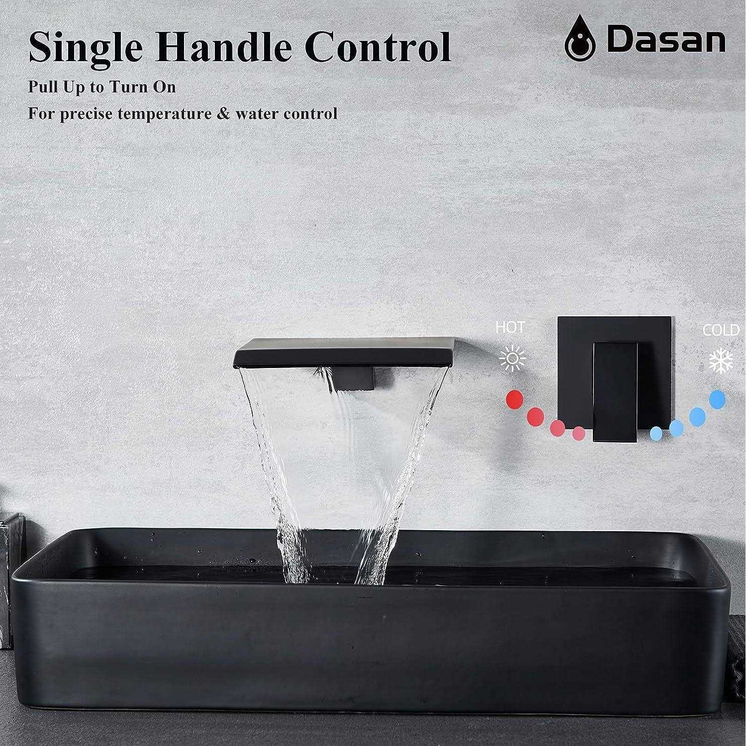 Dasan Wall Mount Waterfall Bathroom Faucet - Image 3
