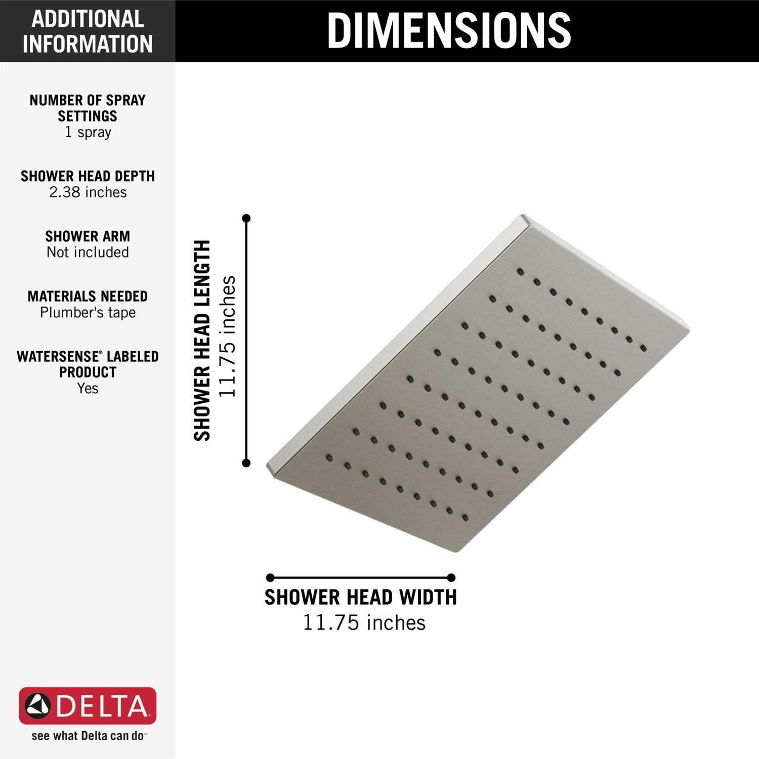 Delta Single-Setting Metal Raincan Shower Head - Image 4