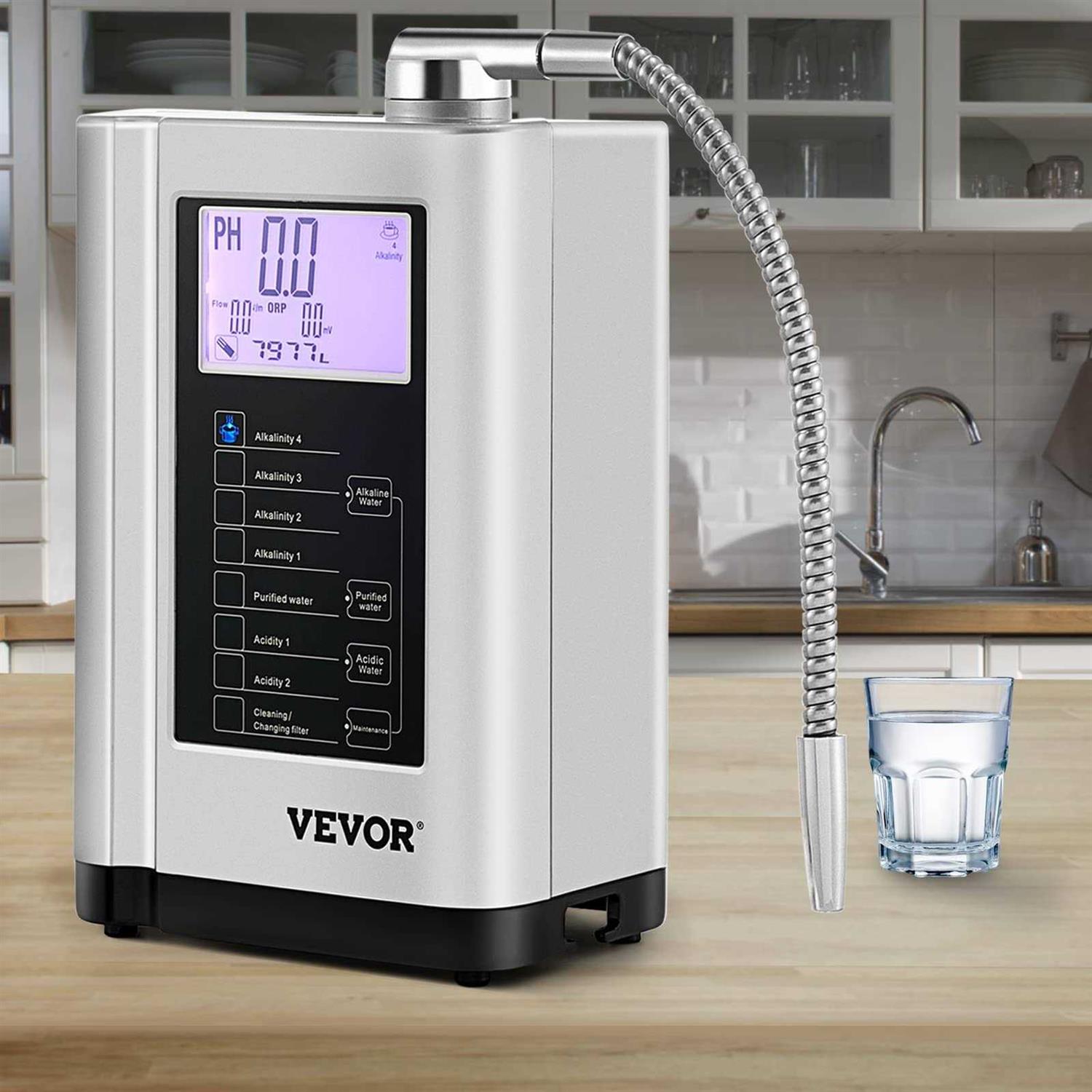 VEVOR Water Ionizer Machine 7 Water Settings Alkaline Acid Home Filtration System w/ 3.8 LCD Touch Panel - Image 4