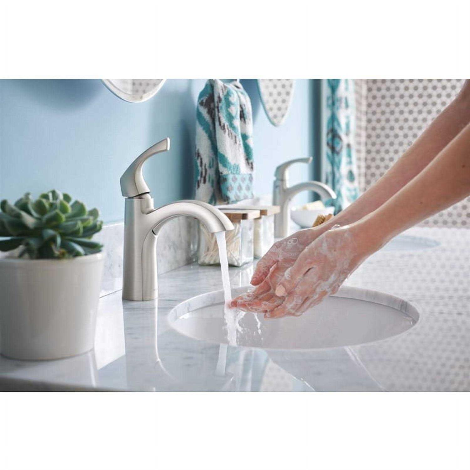 Moen Lindor Brushed Nickel Single Handle Bathroom Faucet 4 - Image 3