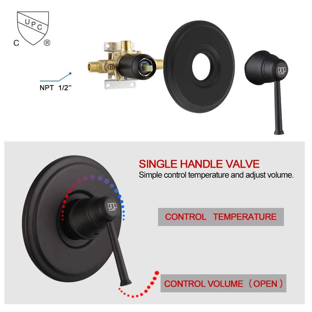 Pop Sanitaryware Shower Faucet Set Bathroom Rain Mixer Shower System with 6-Spray Shower Head Set - Image 5