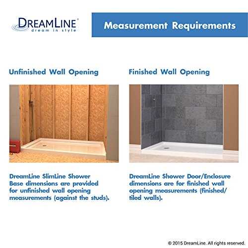 DreamLine SlimLine 34 in. D x 42 in. W x 2 3/4 in. H Center Drain Single Threshold Shower Base in White, DLT-1134420 - Image 3