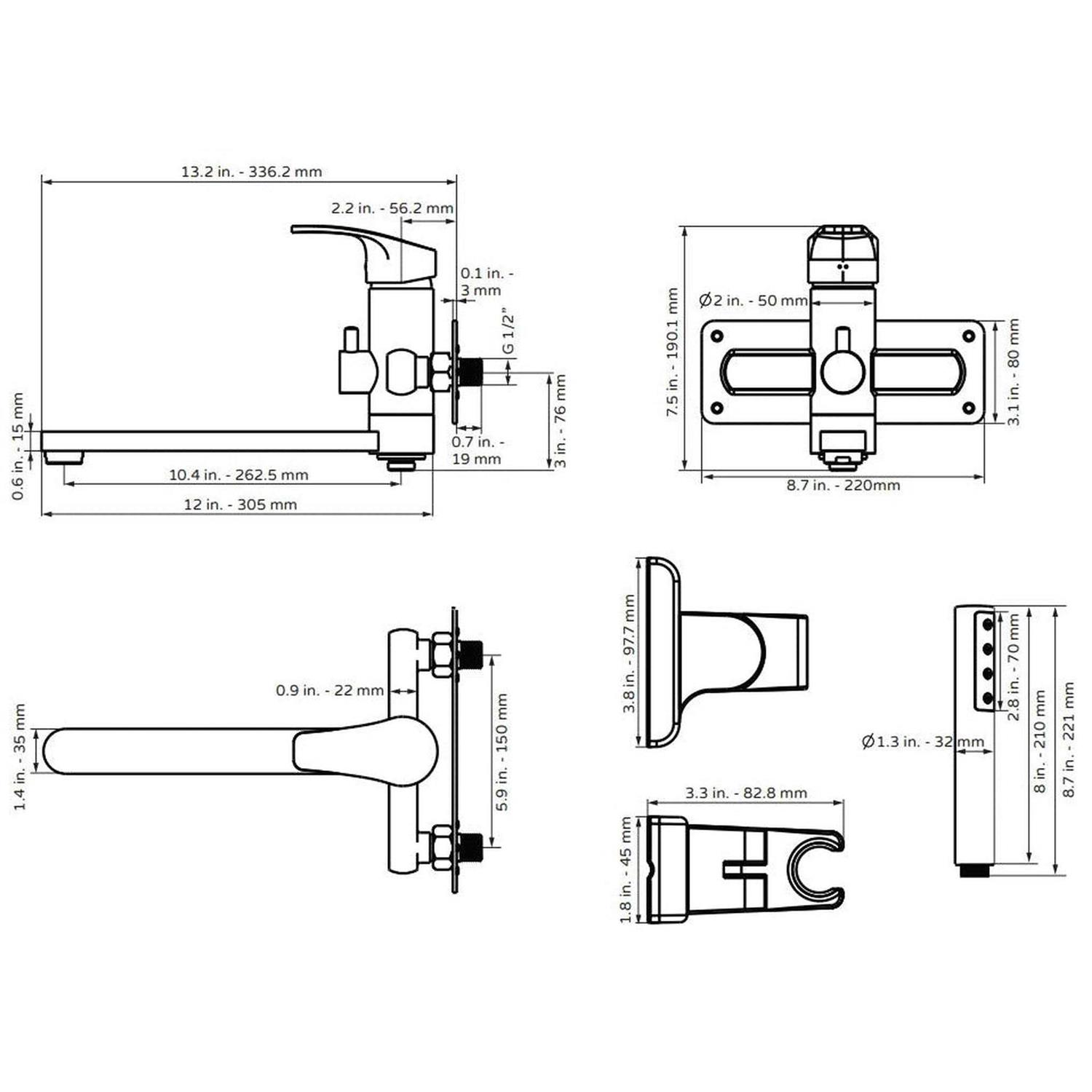 Pulse ShowerSpas Wall Mounted Tub Filler - Image 5