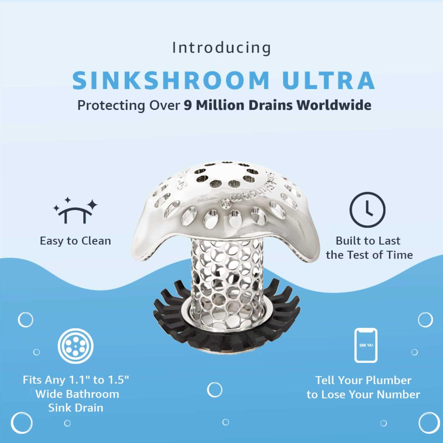 SinkShroom Ultra Revolutionary Bathroom Sink Drain Protector - Image 3