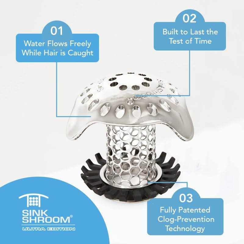 SinkShroom Ultra Revolutionary Bathroom Sink Drain Protector - Image 5
