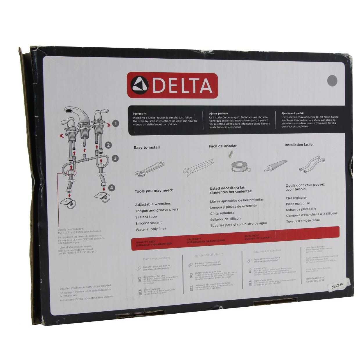 Delta 35750lf-spbl Merge Widespread 2-Handle Bathroom Faucet in Nickel - Image 3