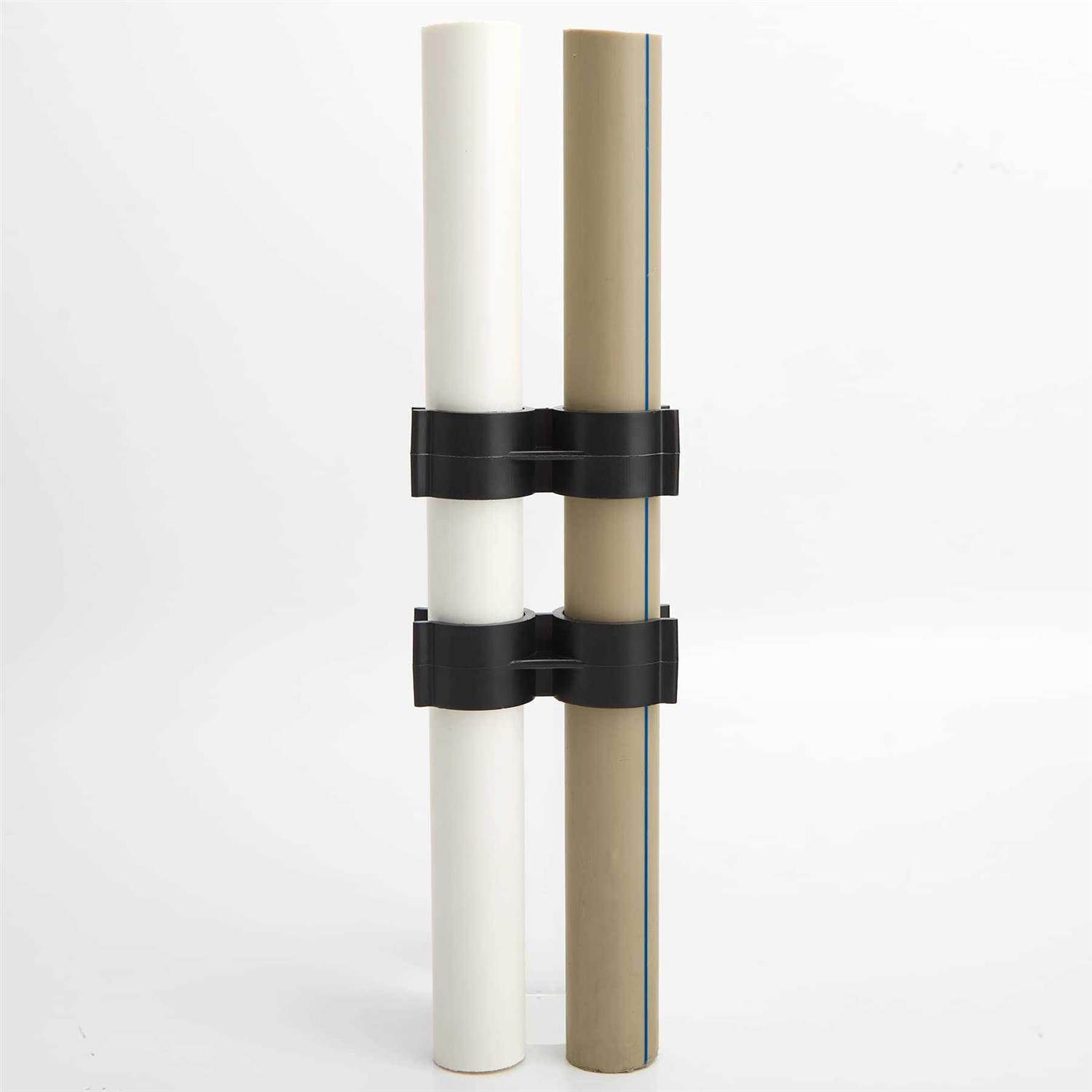 luluxing 20Pcs Black Double Port Pipe Clamps Clips 25mm/1 inch Diameter Shelf Pole Connector Chain Link Fence Panel Clamps - Image 5