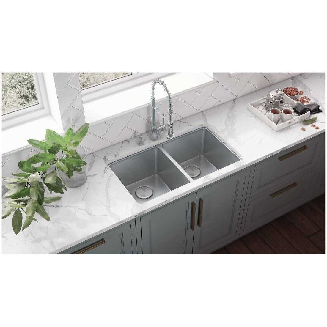 Ruvati 28-inch Undermount Kitchen Sink 50/50 Double Bowl 16 Gauge Stainless Steel RVM5077 - Image 5