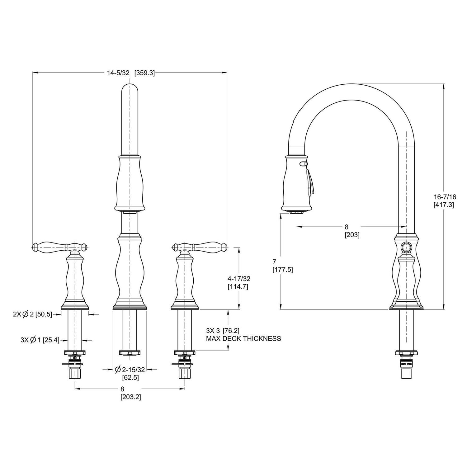 Pfister F-531-4HNY Hanover 2-Handle Pull-Down Kitchen Faucet with Soap Dispenser - Image 4
