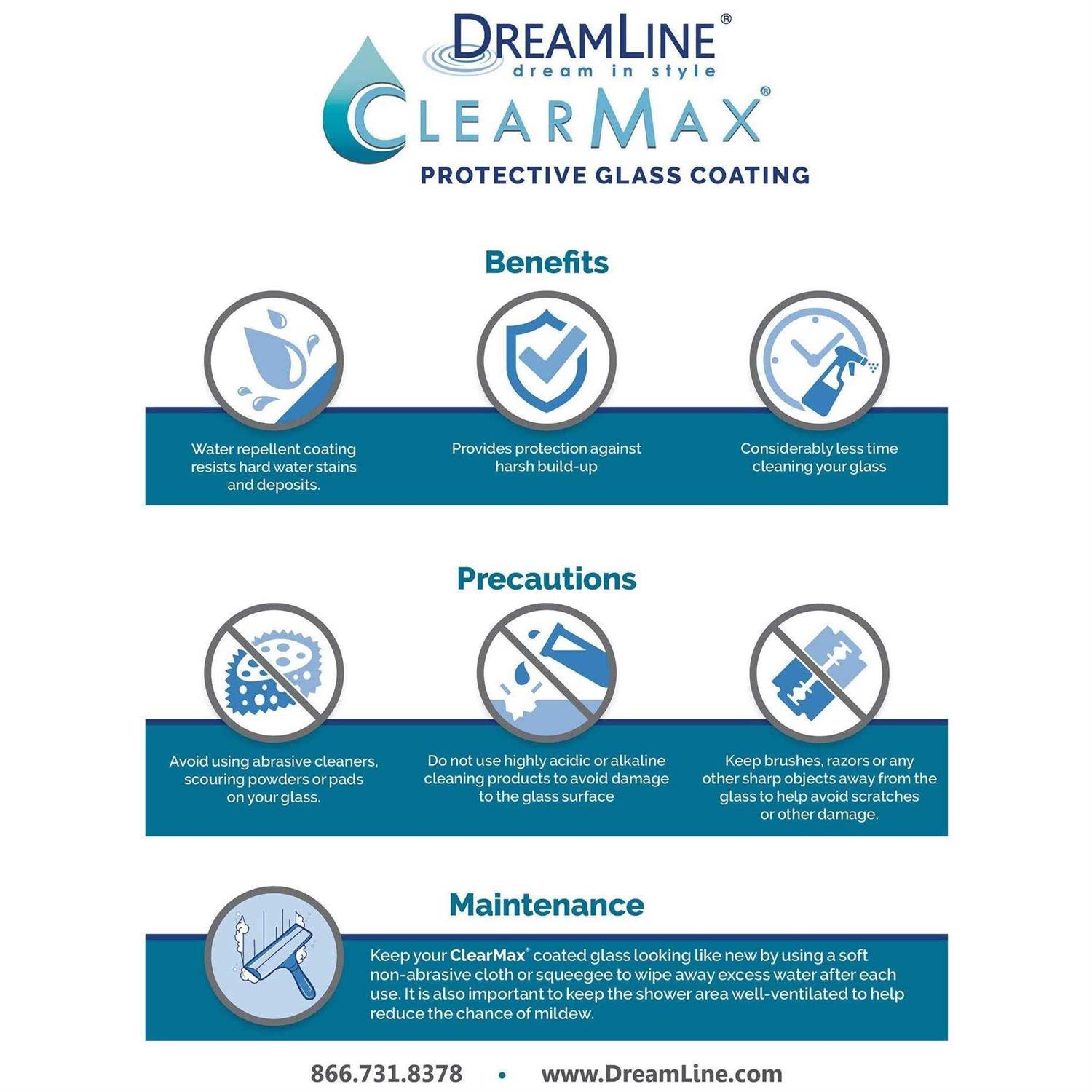 DreamLine SHDR-3234721-09 72 x 34 in. Linea Single Panel Frameless Shower Screen - Image 5