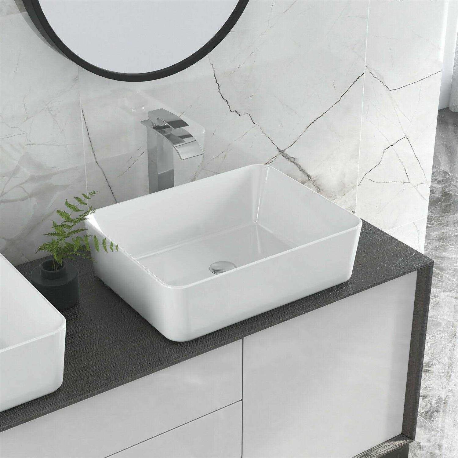 DeerValley DV-1V031 Ally 19 Ceramic Rectangular Bathroom Sink Vessel Sink Sink Finish - Image 4