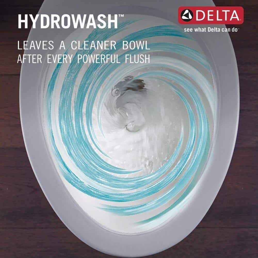 Delta Foundations 2-Piece 1.28 GPF Single Flush Elongated Toilet in White - Image 5