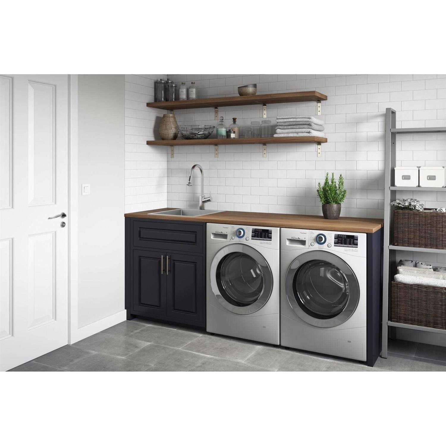 Ruvati Topmount Laundry Utility Sink 18 x 22 x 12 inch Rounded Corners Deep 16 Gauge Stainless Steel RVU6018 - Image 4