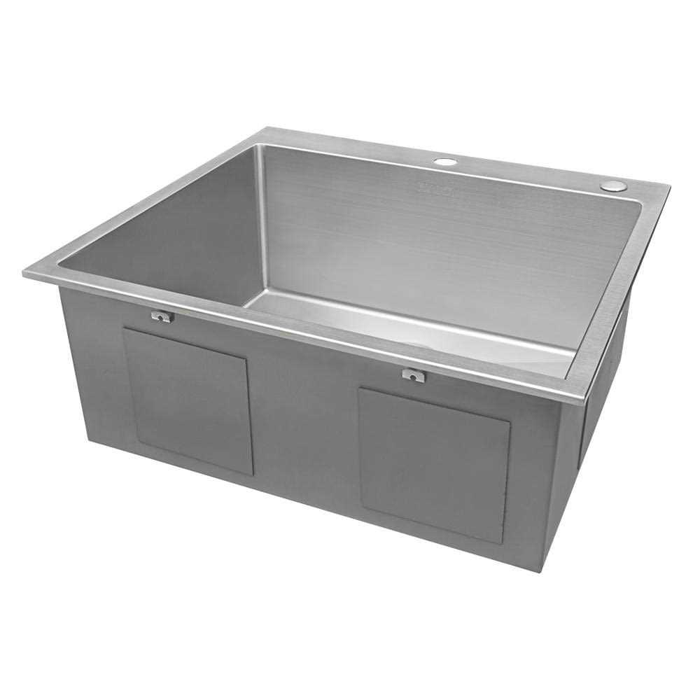 Ruvati Topmount Laundry Utility Sink 18 x 22 x 12 inch Rounded Corners Deep 16 Gauge Stainless Steel RVU6018 - Image 5