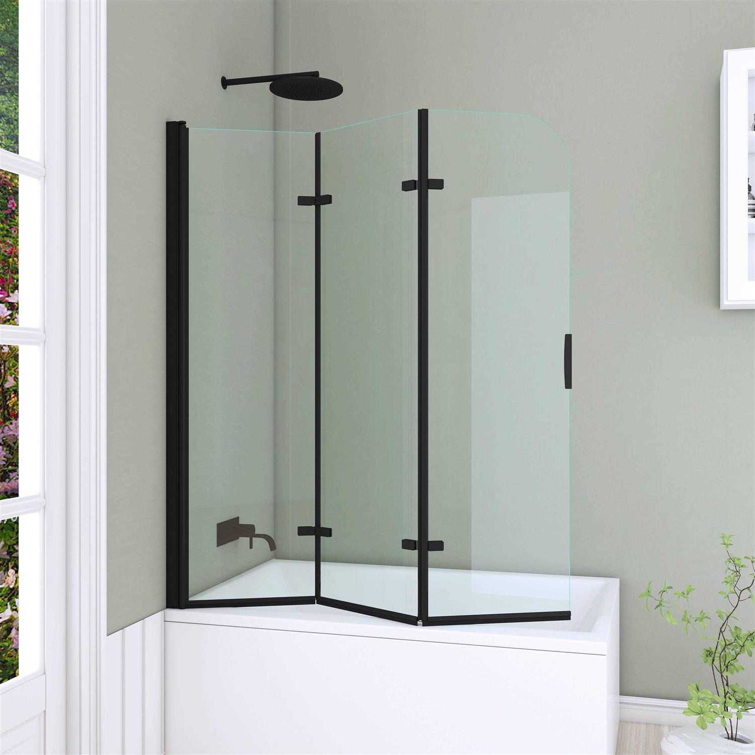 Hypertaire SD12-51-20 51 W x 59H Folding Tub Door Bathtub Screen with Clear Glass Finish