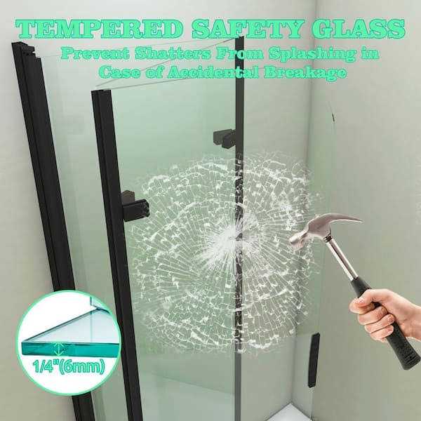 Hypertaire SD12-51-20 51 W x 59H Folding Tub Door Bathtub Screen with Clear Glass Finish - Image 2