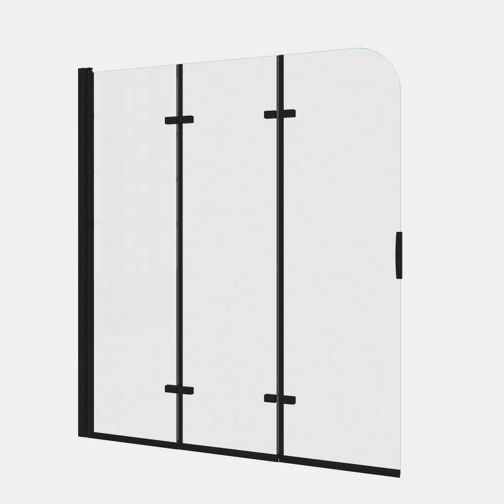 Hypertaire SD12-51-20 51 W x 59H Folding Tub Door Bathtub Screen with Clear Glass Finish - Image 4