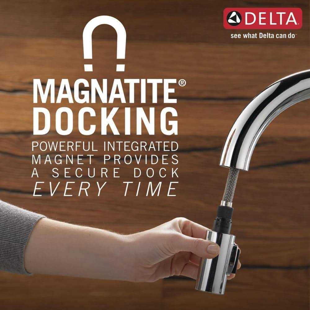 Delta Greydon Single Handle Pull-Down Kitchen Faucet with Soap Dispenser - Image 4