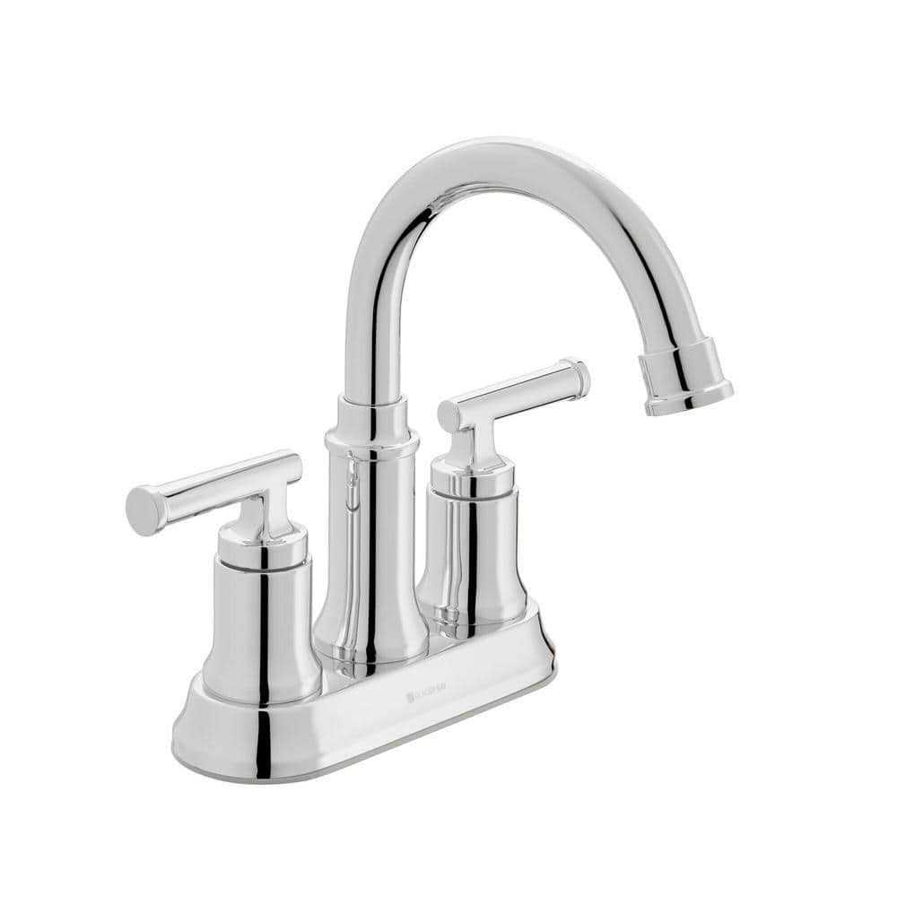 Glacier Bay 4 in. Oswell Centerset Double Handle High Arc Bathroom Faucet