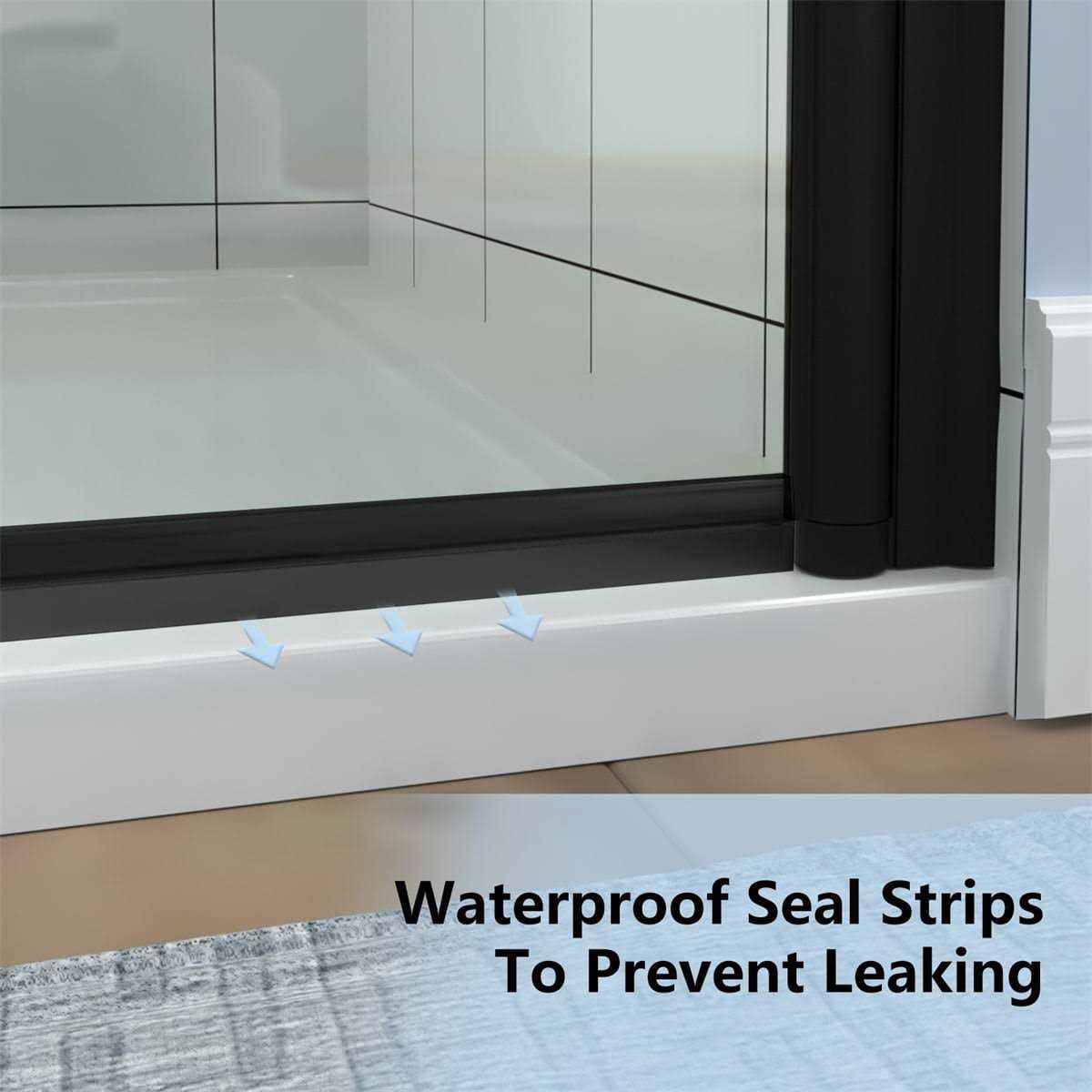 Exbrite 72 in.H Pivot Frameless Shower Door,1/4 in. Clear Glass Pivot Swing Shower Doors - Image 4