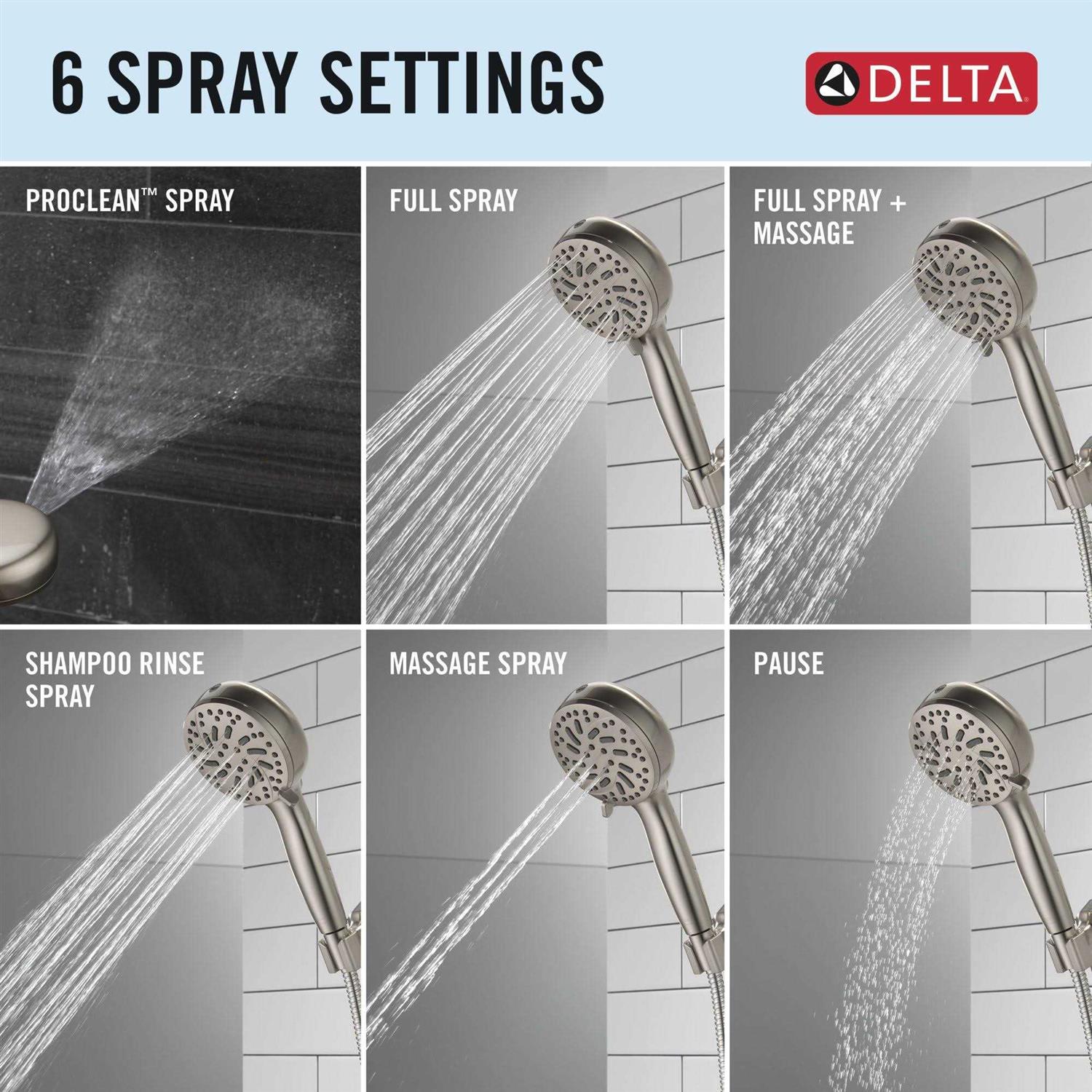 Delta Universal Showering 6-Setting Hand Shower with Cleaning Spray - Image 5