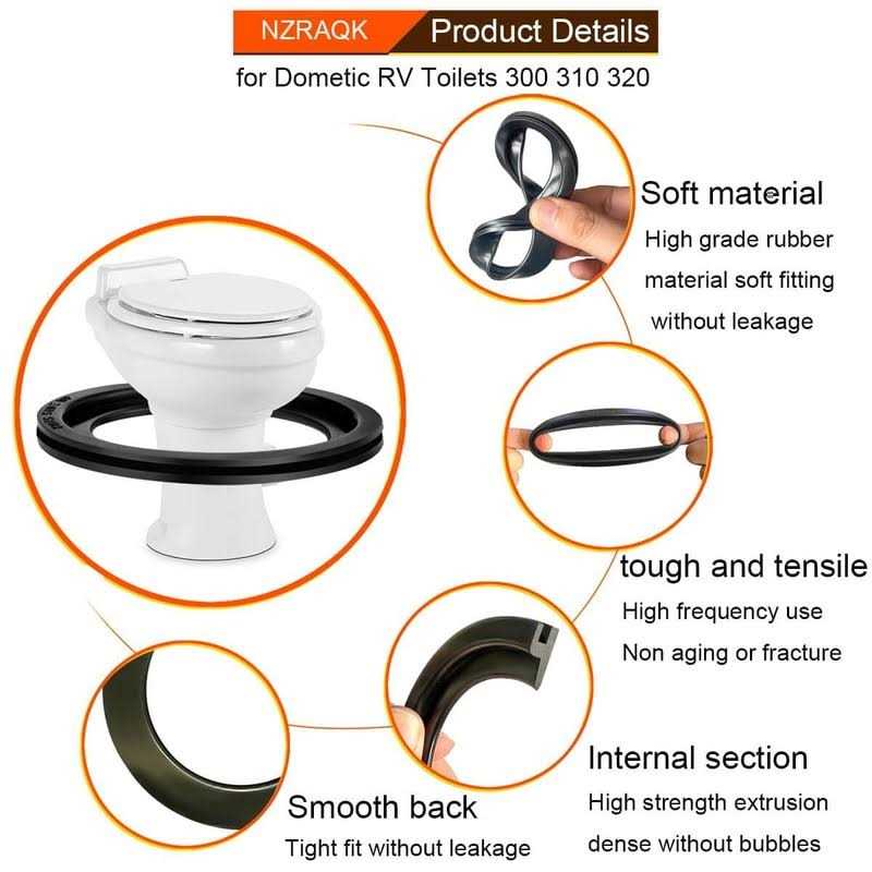 NZRAQK RV Toilet Seal Flush Ball Seal Gasket Replacement 385311658 for Dometic 300/310/320 - Image 3